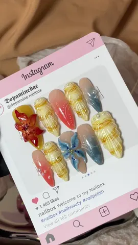 đi biển thoai🐚🌺🌊 #nailbox #handmade #fyp 