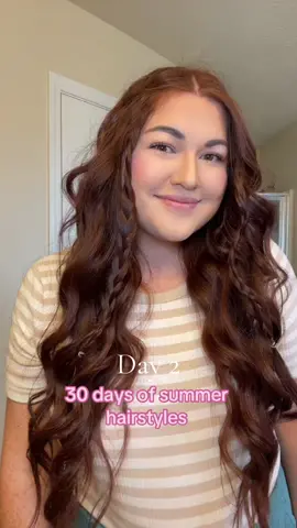 Day 2 of 30 days of summer hairstyles 🩷 decided to pin one side in the end lol #hairtok #redhairgirl #summerhairstyles #summerhair 