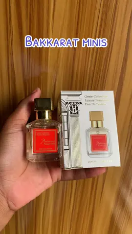 Bakkarat Minis🤭 Available to shop 3500 naira each.  #bakkaratrouge540 #bakkaratperfumes #perfumelover #miniperfumes #25mlperfumes #smallbusinessgrowth #affordableperfumes #goviraltiktok #perfumesformen #perfumebusiness #goviral 