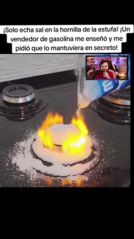 ¡Solo echa sal en la hornilla de la estufa! ¡Un vendedor de gasolina me enseñó y me pidió que lo mantuviera en secreto!#😱 #art #casero #trucos #salud #video #Receta 