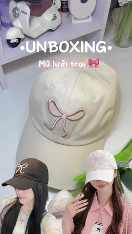 Mũ lưỡi trai thêu nơ dễ thương mí bà có chưa #happystyle #muluoitrai #muno #nơ #mũ #xuhuong #trending #viral #unboxing #unbox 