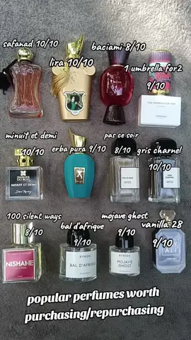 popular perfumes id repurchase today. #popularperfumes #expensiveperfumes #luxuryperfumes #highendperfumes #musthaveperfumes #trendingperfumes #mojaveghost #nishane100silentways #bdkparfums #bvlgariparfums #parfumdemarly #xerjofferbapura #xerjofflira #oneumbrellafortwo #kayalivanilla28 #minuitetdemi #baldafriquebyredo #lattafayara #bestperfumerecommendation #perfumesyouneedtobuy #beatpopularperfumes 
