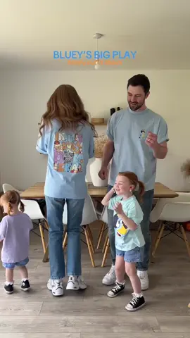BLUEY’S BIG PLAY 💙🧡 Last November, we got Romy tickets for Bluey’s Big Play for her 4th birthday in January! We’ve been counting down the weeks until the day finally arrived, and we went this weekend! Of course, we had to get fully kitted out (parents included 😅). And, of course, we had to film an outfit check before we left 😆💙🧡💜!  #motherhood #bluey #blueytok #blueyheeler #blueysbigplay #blueymomsoftiktok #blueymom #familythings  #familylife #parentsoftiktok #parenthood #familyoutfits #mumanddad #mumlife #wholesome #motherhoodjourney #mumsoftiktok 