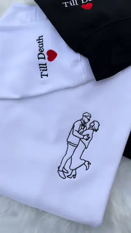 Custom photo embroidered matching sweatshirt ❤️❤️❤️  #matchinghoodies#couple#giftforlove#outlinephoto#photoembroidery#keepsake#Love#embroiderysweatshirt 