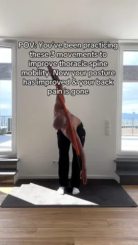3 exercises to improve thoracic spine mobility | back pain exercises #backpain #posture #mobility #movement #pain #fyp #foryou 