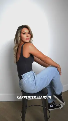@FITJEANS just dropped two of the cutest jeans! THE CARPENTER-VINTAGE BLUE & THE CARGO-AZURE BLUE (I'm wearing both in a size XS) #fitjeans #stretchyjeans #comfortablejeans #baggyjeans 