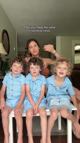 Just with different eye and hair color 💙🩵💚 #mom #twins #MomsofTikTok #toddler #fyp 