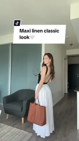 🤍🤍 #fashion #OOTD #fitcheck #classicstyle #classystyle #SummerFashion #timelessfashion #styleinspo #maxiskirt #commense #linenskirt #capsulewardrobe 