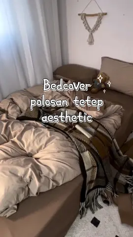 bedcover polosan tetap aesthetic, biar bisa di mix dengan sprey apapun, banyak pilihan warna cek keranjang kuning #bedcover 