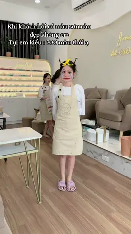 Khi khách hỏi tiệm có màu gì đẹp không em 😂😂 sương sương có hơn 700 màu thôi ạ 😂 #nails💅 #nailhottrend #tiemnail #JoonNail #nailquan9 #xuhuong #xuhuongtiktok 