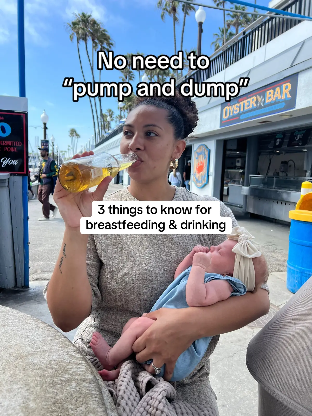 I wish someone explained this to me before I had my baby and I felt like I had to always “pump and dump.” So, here are 3 tips I have learned for safe alcohol consumption while breastfeeding. #pumpanddump #breastfeeding #breastfeedingtips #drinking #alcohol 