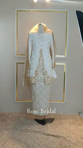 Kebarung Bunga Tabur Offwhite Gold ❤️#bajunikah #fypp #bajutraditionalmelayu #klasik #rosebridal 