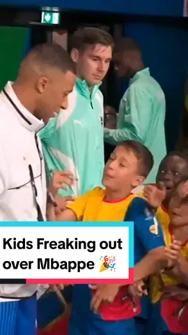 Always meet your heroes, especially if that hero is Kylian Mbappe 💙🎉 These kids were so excited to meet the French superstar at #EURO2024 