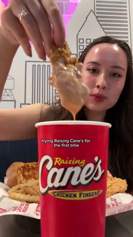 Trying Raising Cane’s for the first time 🍗 (Inspired by @biteswithlily) #food #raisingcanes #fastfood #america 