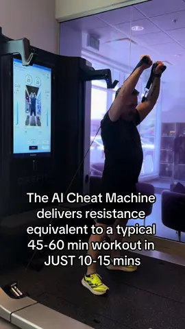 Our AI Cheat Machine utilizes adaptive resistance to optimize the load giving you a more time efficient work out on over 300 different work outs! #aicheatmachine #oxefit #upgradelabs #workouthacks #workingsmarternotharder #workoutroutine #workouttechnology 