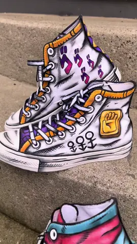 Jojos bizarre adventure ton of shoes. Heres a bunch youve never seen before ;) MESSAGE ME FOR COMMISSION INFO. #jojosbizarreadventure #jojo #painter #cellshading #cartoonify #jojoify  #decoartprojects @DecoArt LLC @Converse #customshoes #shoes #foryoupage #walklikeanegyptian 