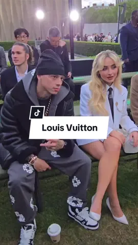 Central Cee and Sabrina Carpenter at Louis Vuitton  A moment for the outfits and Wizkid & Tems in the background ❤️‍🔥 #louisvuitton #centralcee #sabrinacarpenter 