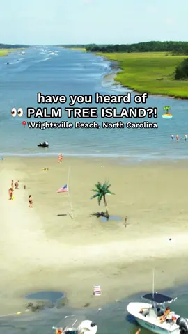 Have you heard about Palm Tree Island in Wrightsville Beach, NC?! 🏝️👀 @Timohty Vandenberg   Nestled in Wrightsville Beach's Intercoastal Waterway, Palm Tree Island is a charming little spot that shows up at low tide. Born from a local prank with a fake palm tree and a parking meter, this sandbar has become a beloved symbol of the town’s easygoing vibe. When the tide is low, you can explore this fully exposed sandbar before the water hides it again. Make sure to hit up this iconic spot next time you’re on the water in Wrightsville!! @palmtreeislandwb has some super cool merch available locally or online. Check out the link in our bio to shop their online store and use my code “JENSENISLAND” for a 15% discount on your next order and bring a piece of Palm Tree Island home with you! 😍 #wrightsvillenc #wrightsvillebeach #wilmington #wilmingtonnc #northcarolina #910 #palmtreeisland #visitnc #travel
