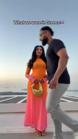 Vacation couple outfits🇬🇷 what’s the rush tho? Where we going..?😅  #modestfashion #greecesantorini #datenightoutfit #vacationoutfits #couplestiktok #couplevideos #coupleoutfits 