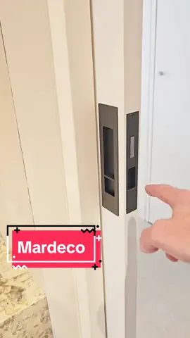 Sliding door hardware option when you want to lock a bathroom pocket door. #woodworking #carpenter #door #pocketdoor #lock #doorhardware #DIY 