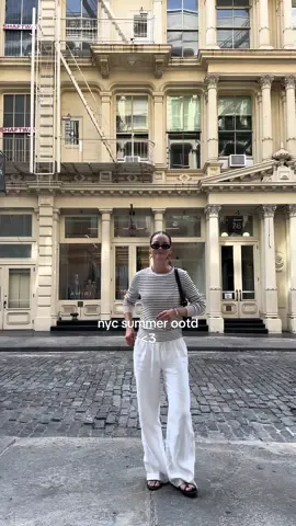 nyc summer ootd <3 wearing my new fave striped silk-cashmere lightweight knit from @Italic #OOTD #modestoutfits #TikTokFashion #summeroutfits #summeroutfitinspo 