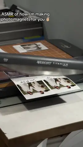 🌟 DIY Custom Photo Magnets 🌟 Want to make your own beautiful photo magnets? Follow these simple steps to create personalized magnets that brighten up any space! 🖼️✨ Materials Needed: 	•	Printable magnet sheets or adhesive magnet strips 	•	Glossy photo paper 	•	Printer 	•	Guillotine cutter 	•	Canva (for photo editing) 	•	Your favorite photos! Step-by-Step Guide: 	1.	Choose Your Photos 📸: Pick high-quality photos that you love. Family moments, pets, travel pics – anything goes! 	2.	Edit Your Photos 🖌️: Use Canva to enhance your photos and add fun designs or text. 	3.	Print Your Photos 🖨️: Use glossy photo paper for the best results. Make sure your printer settings are optimized for photo printing. 	4.	Cut Out Your Photos ✂️: Carefully cut out each photo using a guillotine cutter for a clean and precise finish. 	5.	Prepare the Magnet 🧲: If you’re using printable magnet sheets, print your photos directly onto the sheet. For adhesive magnet strips, stick them to the back of your photos. 	6.	Trim to Perfection ✨: Cut out your magnets, leaving a small border if you prefer. 	7.	Enjoy Your Custom Magnets ❤️: Display them on your fridge, locker, or any magnetic surface. They also make great gifts! Share your creations with us! Tag @SnapMagnets and use #SnapMagnetsDIY to show off your custom photo magnets. 🧲📸✨ #photomagnets #GiftIdeas #SnapMagnets #asmrsounds #etsyseller #topreels #workingparents 