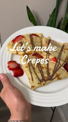 So easy to make and makes a delicious dessert! You can add whip cream or whatever toppings you like.  #crepes #nutellacrepes #chocolate #dessert #recipes #EasyRecipe #recetas #fypage 