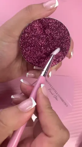 Shade: Mulberry 💫 Our Glitter Eyeshadows Do Not Require Any Glue 🤌🏻😍 Apply Directly From The Pan Onto The Skin 💕💫   Shop At PRETTYLITTLECOSMETICS.COM #prettylittlecosmetics #makeup #fypシ #plc #beauty #glittereyeshadow #festival #ukbusiness #mulberry 