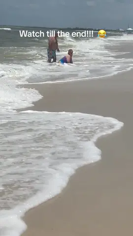 The ocean pull was STRONG and my sister couldn't get her feet under her!  #oilwonders #funny videos #cantstandup #afv #lol