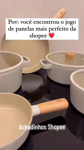 Jogo de Panelas Cerâmica 5 peças #achadinhosdashopee #shopee #achadinhosdashopee2024 #casa #cozinha  #cozinhando  #panela 