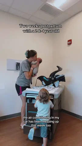 Two weeks postpartum with a 2 & 4 year old. If I say I’m fine, just know I learned to hide it well 🫶🏼 #momlife #MomsofTikTok #newborn #fyp #postpartum #momof3 
