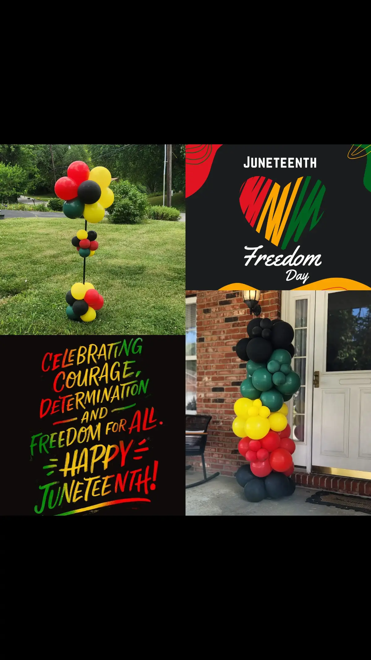 Balloons for every occasion ✨️ Red: Symbolizes the blood shed in the fight for freedom, as well as spiritual power and transformation Black: Represents Black people Green: Represents the natural wealth of Africa, as well as growth and fertility #Juneteenth #BalloonDecorations #exballoons #CelebrateFreedom #Unity #EmancipationDay 