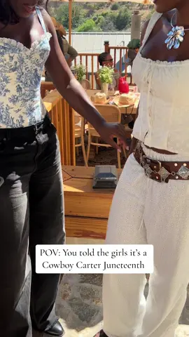 I LOVE a guest who can follow a theme and my girls did not disappoint 😫🤠😍 #juneteenth #cowboycarter #blackgirltiktok #farmlife #ranchlife 