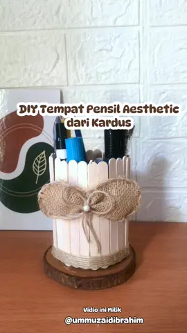 bkin sesuatu yang aesthetic dari barang bekas dan murah. DIY tempat pensil ala aku #diyproject #DIY #tempatpensil #kardusbekas 