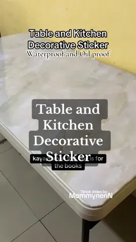 Pagandahin ang inyong table, kitchen at lumang pintura ng furniture using this decorative sticker na water and oil proof na.  #sticker #decorativestickers #kitchenwallpaper #wallpaper #wallpapersticker #kitchensticker #homedecor 