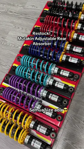 Absorber adjustable restock! Size 340mm ramai yg cari.. sekarang tekan bag kuning dah ada! #esracingmotor_ #absorber #rearabsorber #adjustable #mutakin 