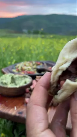 Steak Pita in the Valley?! 😍🔥 #steak #gyro #pita #outdoorcooking #asmrcooking #fyp 