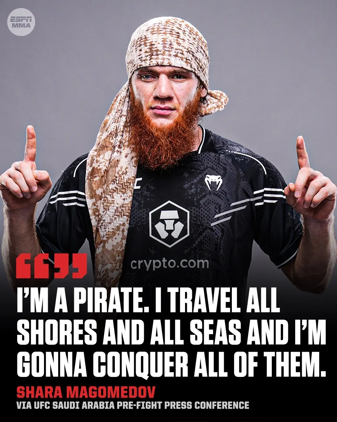 #SharaMagomedov is ready to conquer in his #UFC voyage 🏴‍☠️ #UFCSaudiArabia #MMA #combatsports 