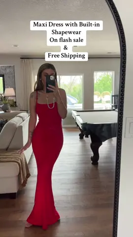 The perfect maxi dress with built in shapewear!! No lines. Waist snatching, and comes in 11 different colors. On flash sale in the tiktok shop right now!!! @Popilush LLC #summermaxidress #shapeweardress #dress #TikTokShop #MomsofTikTok #slipdress 