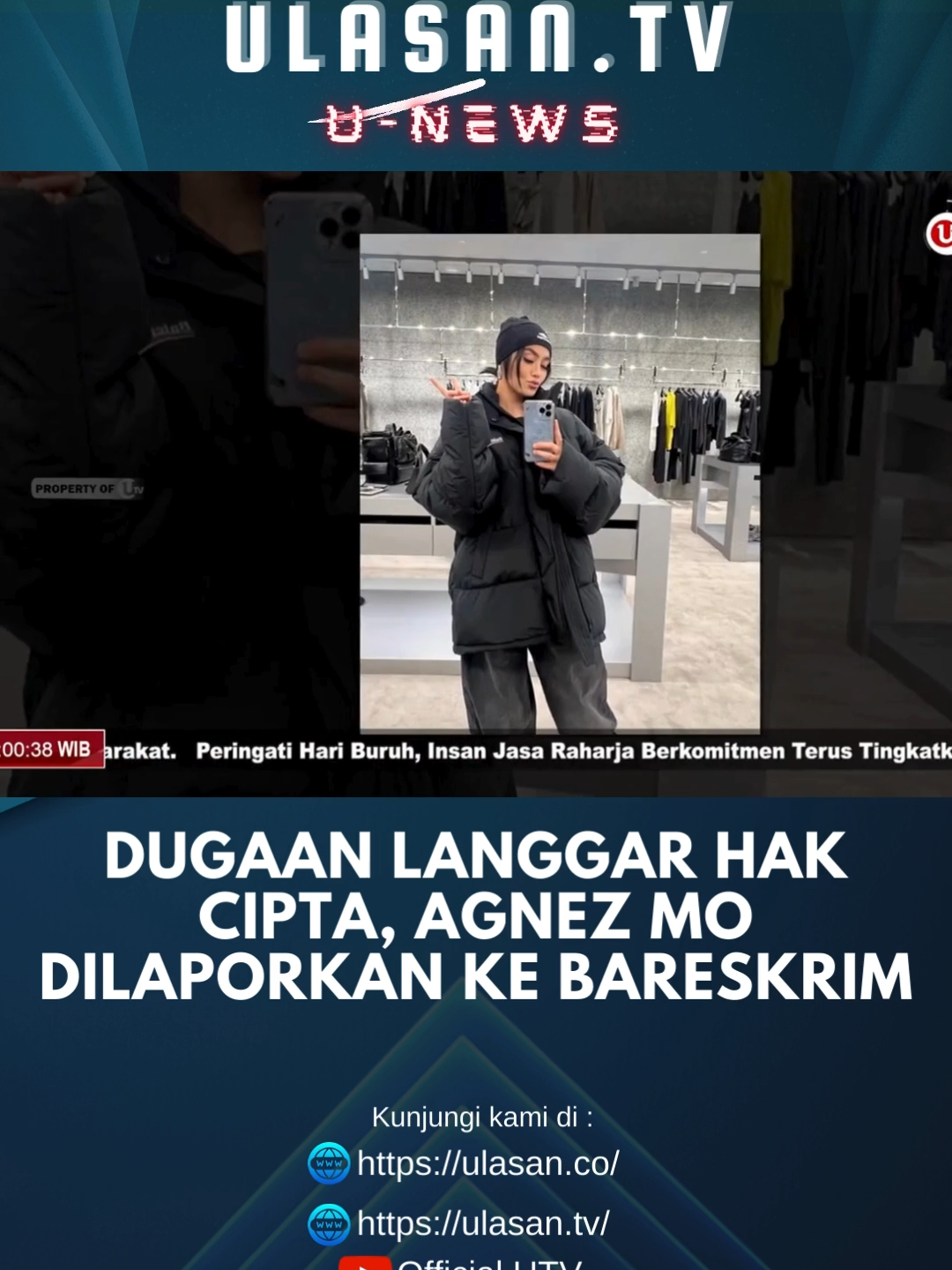 Penyanyi Agnez Mo dilaporkan ke Bareskrim Polri oleh pencipta lagu Ari Bias atas dugaan pelanggaran hak cipta lantaran menyanyikan lagu tanpa izin penciptanya dalam konser. Bahkan pelapor yakni Ari Bias mengklaim telah mengalami kerugian hingga 1,5 miliar rupiah. Selengkapnya di Youtube Official UTV: https://www.youtube.com/watch?v=OzVeSU-49tQ #agnezmo #hakciptalagu #bareskrimpolri #artisindo #fypagee #fypシ゚viral #ulasantv
