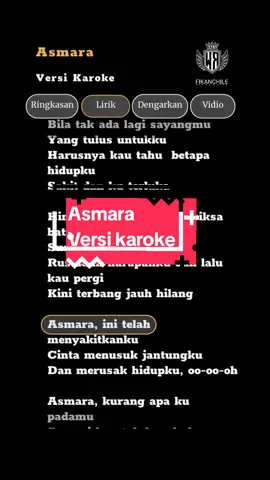 ASMARA 💔 puya kenangan apa km di sound ini 🙂 #asmarakacau #fyp #setorywa #nyayibareng #soundtrending #galaubrutal #soundviral #fikanchile #overlaylyrics #dhysthetics #