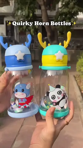 Botol minum anak tanduk rusa include sedotan dan tali untuk botol. Pakai botol ini dijamin auto cute, tinggi botol 19cm bahan plastik BPA Free jadi aman untuk air minum kamu. #botolminum #botollucu #shopmaster 