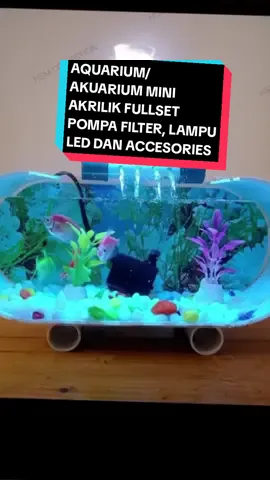AQUARIUM/AKUARIUM MINI AKRILIK FULLSET POMPA FILTER, LAMPU LED DAN ACCESORIES Turun harga menjadi Rp81.000 - 132.000! #aquarium #aquascape #aquariummini #CapCut 