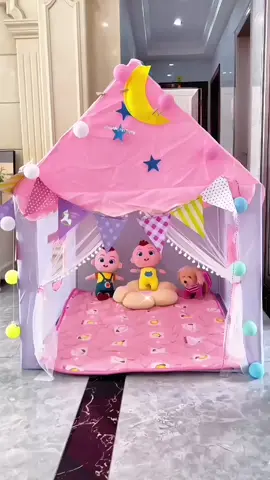 Pruncess Castle Play Tent Kids Teepee Tent Large Children Playhouse with Carry Bag Pirtable Playhouse Canping Child Decoration Friends Playmat Outdoor #homestuff #household #goodthing #foryou #good #baby #Anak #TikTokShop 