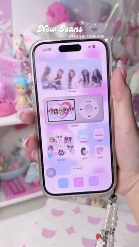 .𖥔 ݁ ˖ 🎀 newjeans phone theme 👖💗 this time i'm using @iScreenApp 's cute features! 🛒 app: iScreen - widgets & themes  #newjeans #pinkaesthetic #widget #homescreen #iphone  
