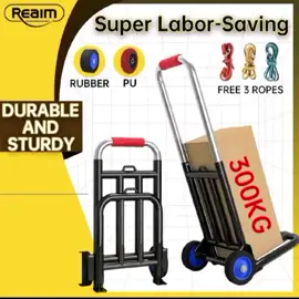 300KG 2/6 Wheels Trolley Extendable Hand Retractable Truck Portable Foldable Multipurpose Silent Rubber Wheel Trolley Hand Retractable Foldable Hand Trolley Heavy Duty Shopping Cart Extendable Steel Stroller  click bag kuning ✅  #fypシ゚viral  #videoviral 