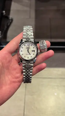 Combo trắng đẹp và đơn giản mời anh em ⌚️💍💎 E phú mời cả nhà cùng trải nghiệm #dongho #watch #phudongho #xuhuong #moissanite #rolex 