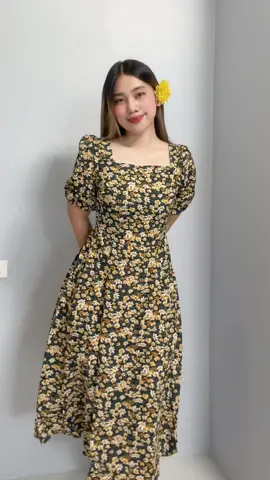 floral dress🌻 freesize (small to large) #dress #floraldress #churchdress #churchoutfits #modestdress #modestoutfits #classydress 