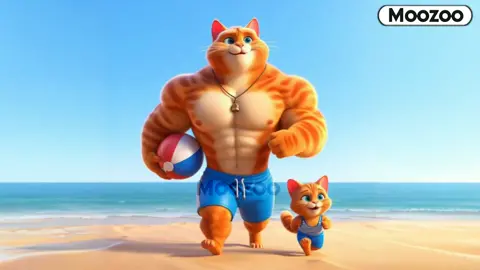 Father And Son Cat | Lost On island #cutecat #aicat #poorcat #catsoftiktok 