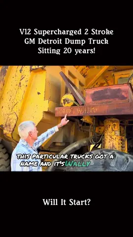 Will it run V12 Supercharged 2Stroke GM Detroi dump truck?!#recovery #engine #willitrun #restoration #car #repair #old #truck #tractor #tiktok #fyp 